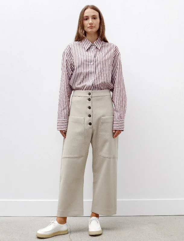 Taupo Rounded Leg Pants Light Bamboo Trendy Printed Pants