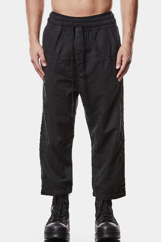 Linen blend cropped pants Comfortable Denim Trousers