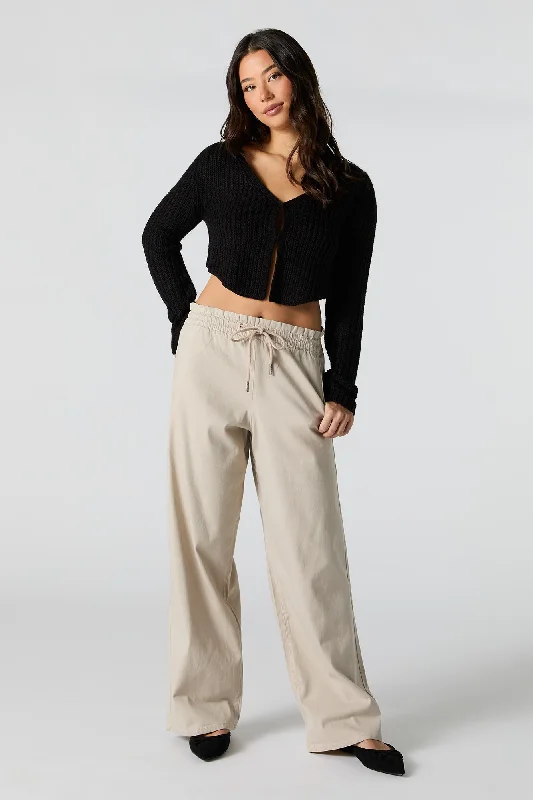 Drawstring Wide Leg Pant Cozy Knit Pants