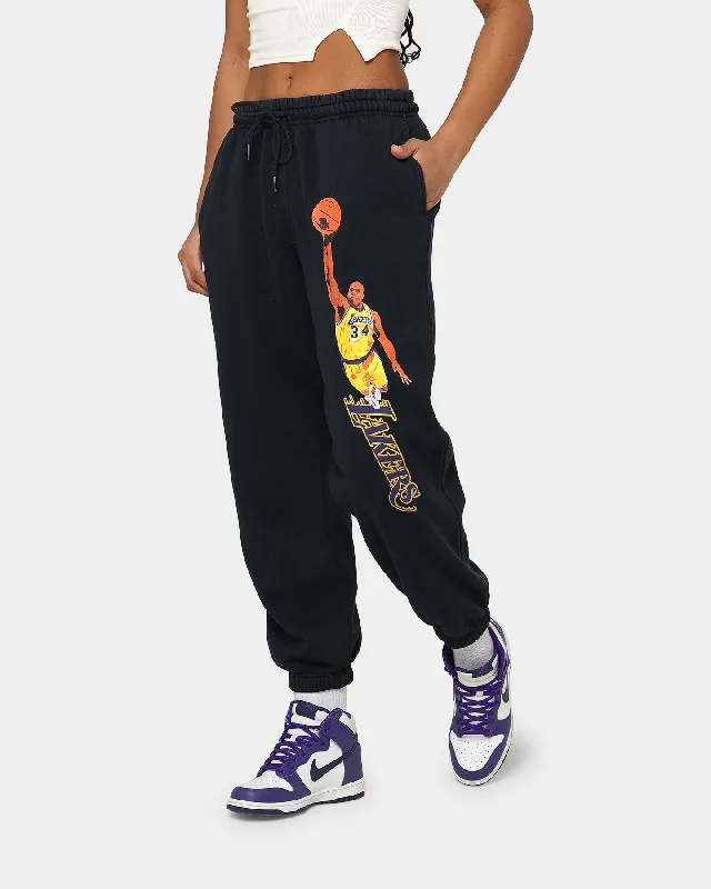Mitchell & Ness Shaq Sweat Pants Faded Black Stylish Paperbag Waist Pants