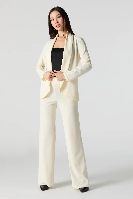 V Waist Wide Leg Dress Pant Fashionable Tapered Leg Pants