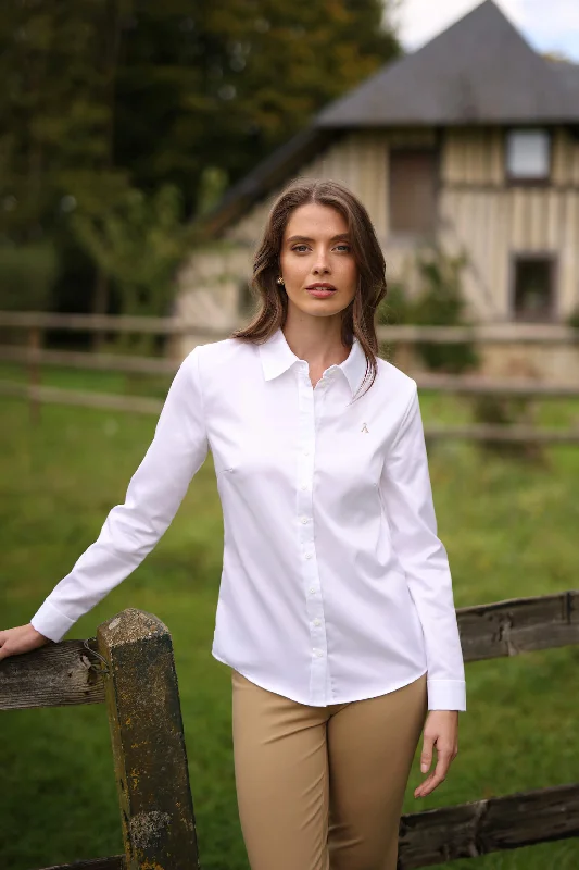 Alia Button Down Blouse Elegant Embroidery Blouse