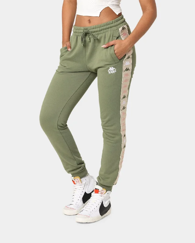 Kappa 222 Banda Alanz 3 Track Pants Green Loden/Beige Fashionable Button-Up Pants