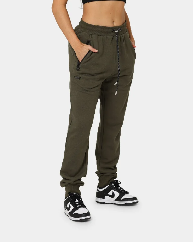 PYRA TM Track Pants Olive Elegant Silk Pants