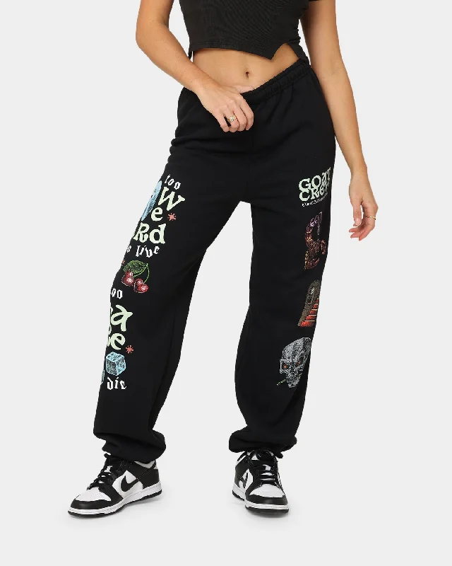 Goat Crew Too Weird To Live Tracksuit Pants Black Stylish Slim Trousers