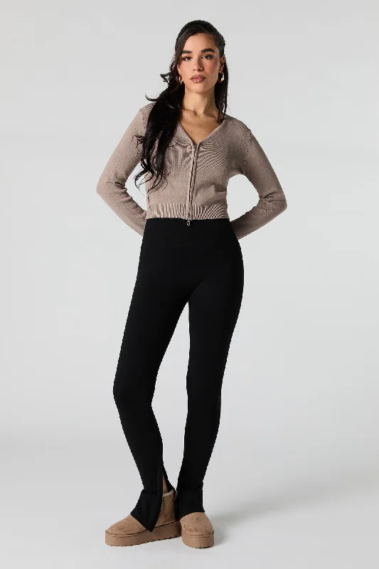 Active Slit Pant Elegant Wool Trousers