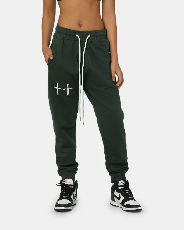 Saint Morta Graves Sweat Pants Dark Green Cozy Full-Length Pants