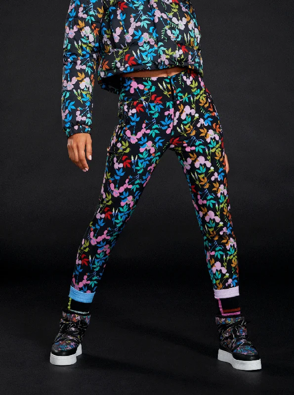ROWLEY X ROXY Fuseau Technical Snow Pants - True Black Multifloral Cozy Lounge Pants