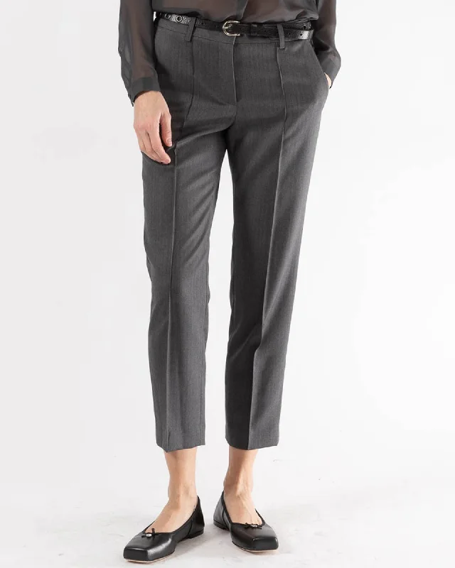 Cig Pant With Belt Formal Wide-Leg Pants