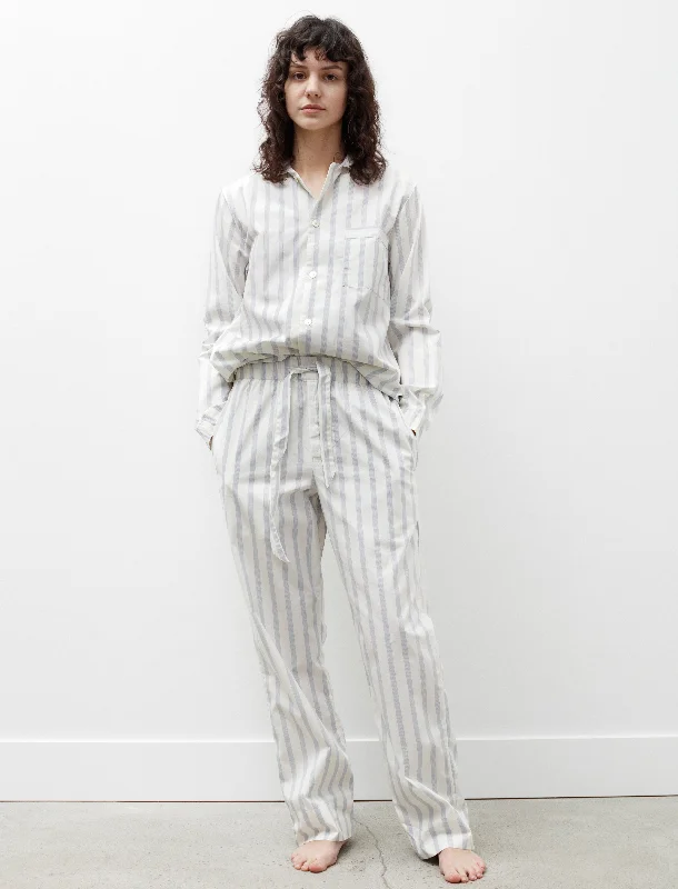 Poplin Pyjama Pants Needle Stripes Formal Stretch Pants