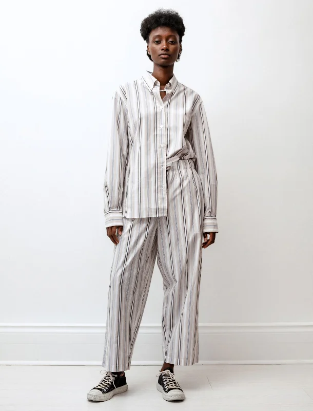 Cipriani Pants Beach Stripe Cocoa/Nude Soft Wool Pants