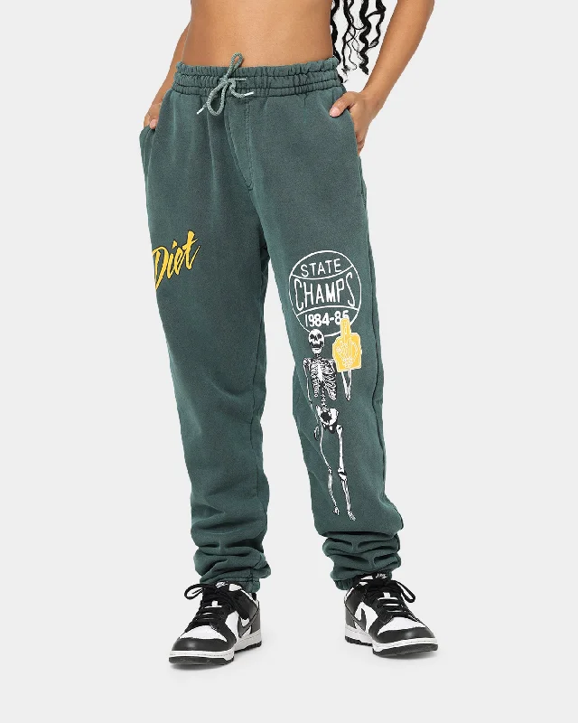Diet Starts Monday State Champs Sweat Pants Green High-Waist Jeans