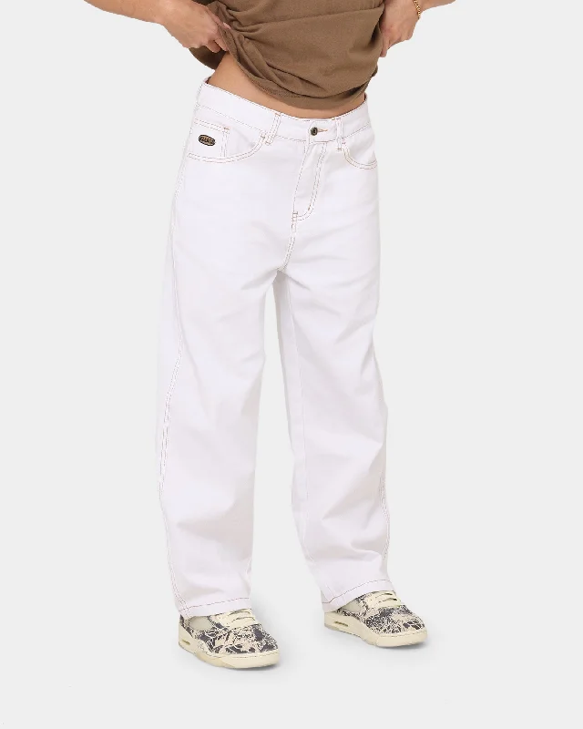 X-Large Bull Denim 91 Pants White Slim Fit Casual Pants
