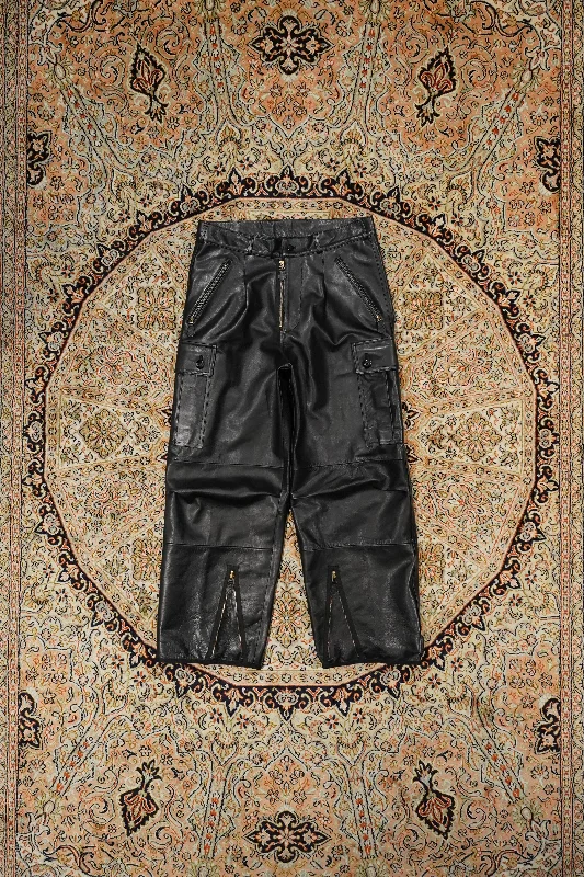SOLARIS&Co. HORSEHIDE MILITARY PANTS - AIRBORNE Comfy Zip-Up Pants