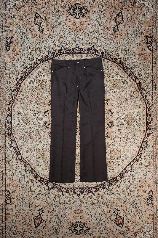 SOLARIS&Co. POLYESTER FLARE PANTS - B949 (BURGUNDY) Lightweight Linen Pants