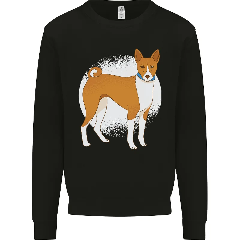 A Basenji Dog Mens Sweatshirt Jumper Hoodie with Hem Ribbing Snug Secure