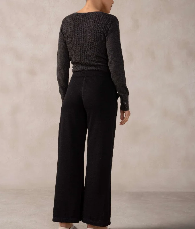 Baby Alpaca and Silk Straight Pants Soft Cotton Pants