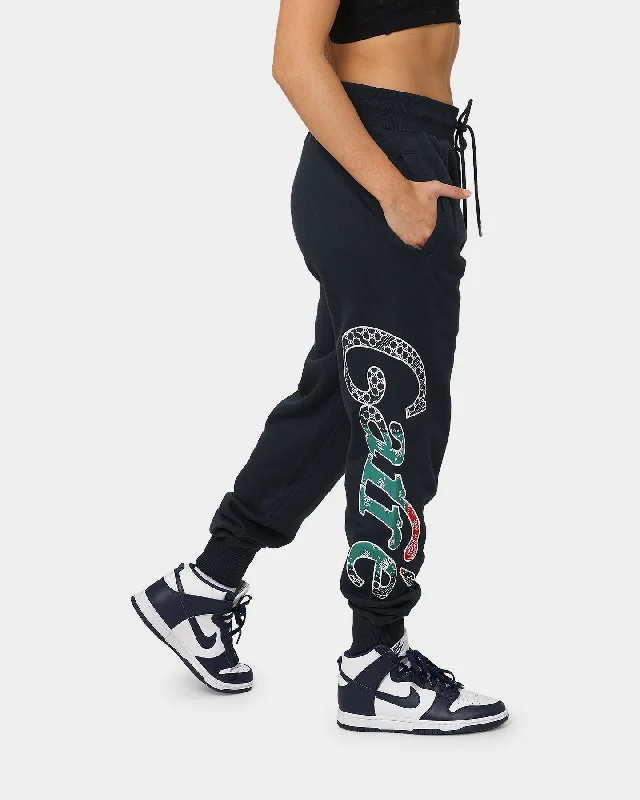 Carre BU Multi Track Pants Navy Relaxed Linen Pants