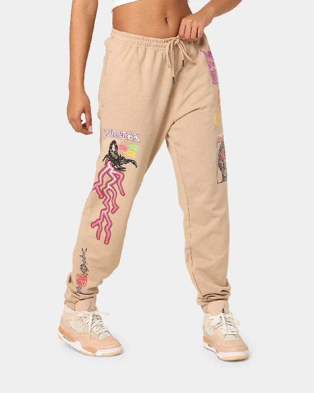 Loiter Hydra Track Pants Tan Trendy Velvet Pants