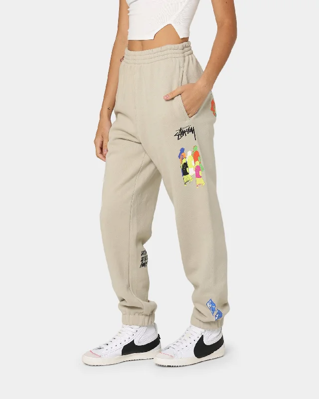 Stussy Funky Tribe Track Pants Cement Trendy Tapered Pants