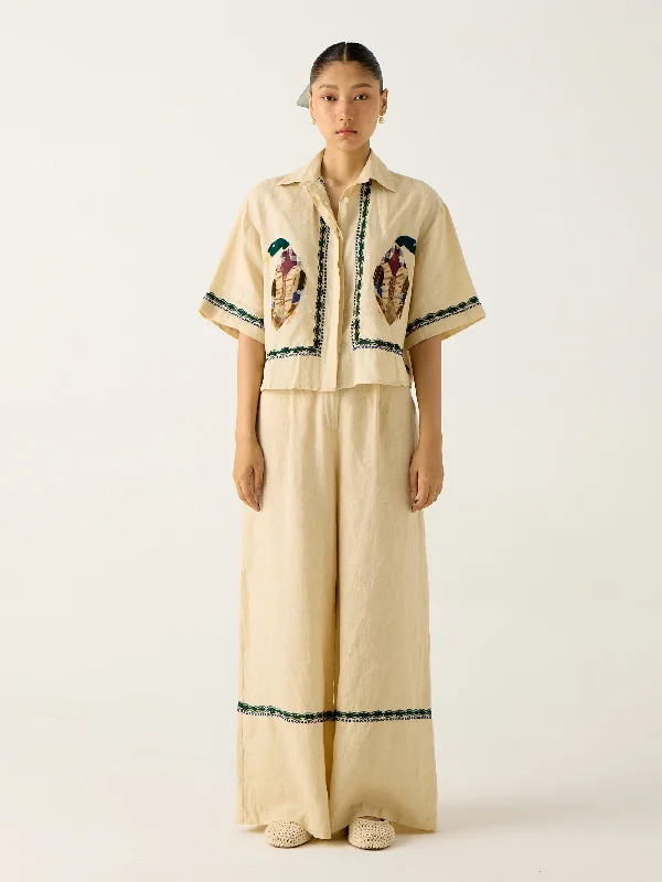 Applique Pants Classic Cropped Pants
