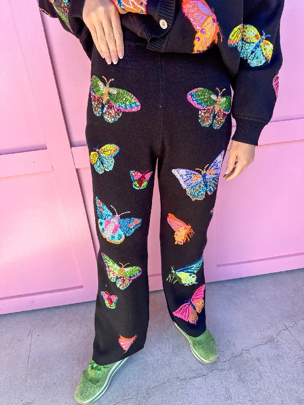 QUEEN OF SPARKLES | Big Butterfly Pants Casual Plaid Pants