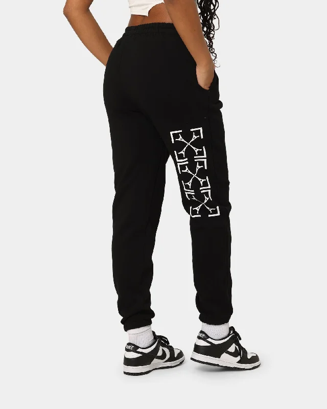 Carré Target Premium Sweat Pants Black Trendy Printed Leggings
