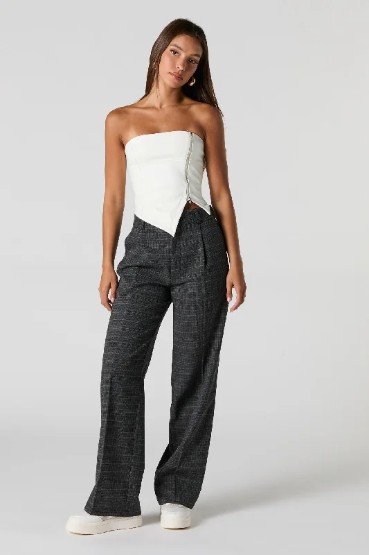 Pleated Wide Leg Dress Pant Classic Straight-Leg Pants