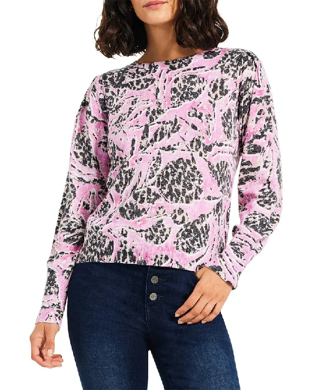 Nic+Zoe Petite Petal Dot Femme Sleeve Sweater Sweater Knitwear Pullover
