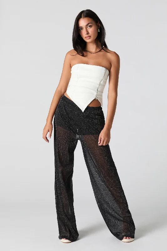 Sparkle Mesh Pant Comfortable Denim Leggings