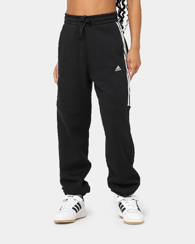 Adidas Women's Hyperglam High Rise Sweat Pants Black Comfy Athletic Pants