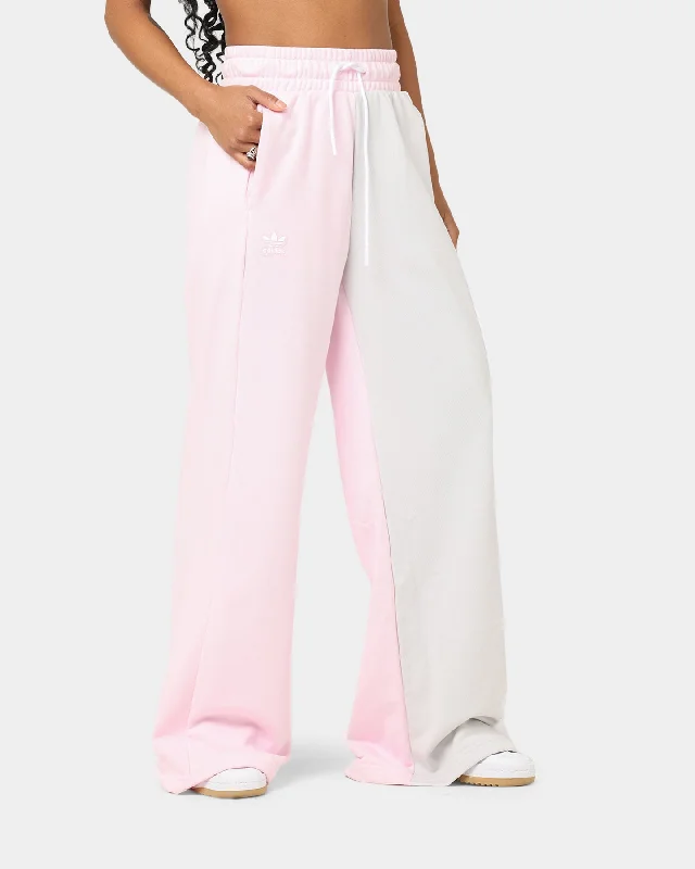 Adidas Women's Wide Leg Sweat Pants Clear Pink Trendy Palazzo Pants