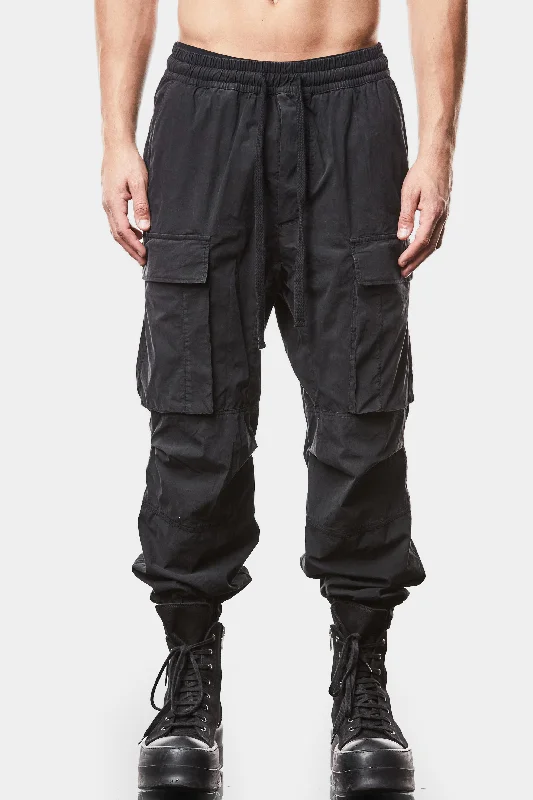 Cotton poplin cargo pants Chic Faux Leather Pants
