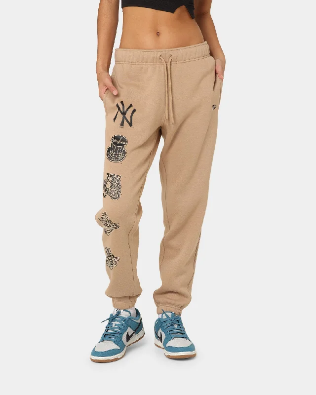 New Era New York Yankees Multi Logo Pants Tumbleweed Sleek Black Pants