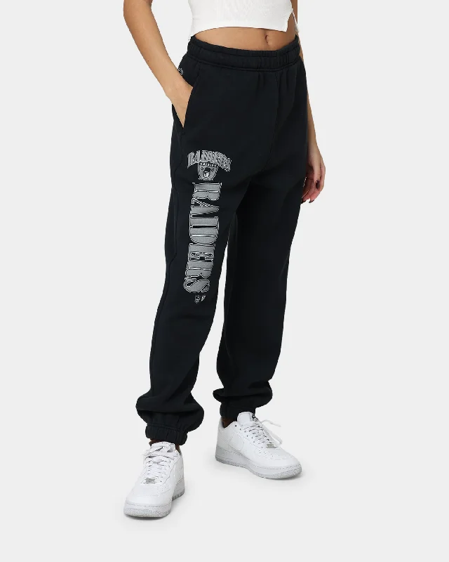 Mitchell & Ness Women's Las Vegas Raiders Arched Logo Sweat Pants Faded Black Classic Cropped Pants Mitchell & Ness Women's Las Vegas Raiders Arched Logo Sweat Pants Faded Black Classic Cropped Pants