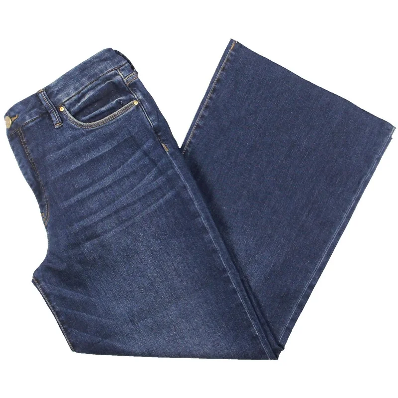 Womens High Rise Raw Hem Wide Leg Jeans Trendy Vintage Denim Jeans