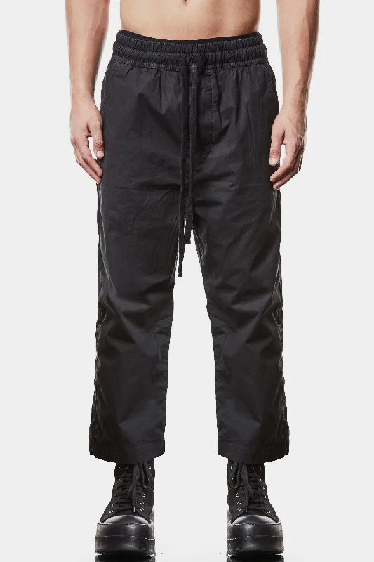Cotton poplin cropped pants Trendy High-Waist Trousers
