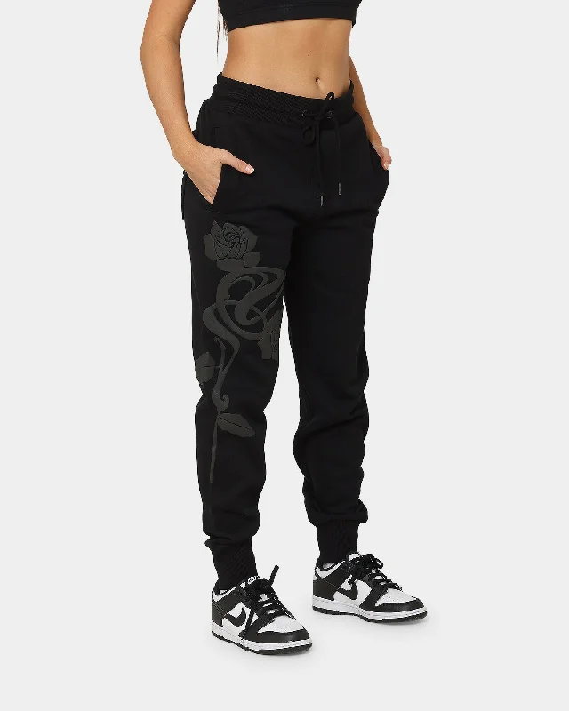 Carre Tourbillion Sweat Pants Black Trendy Wide-Legged Trousers