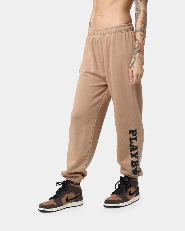 Playboy Bunny Basic Track Pants Tan Cozy Jogger Leggings