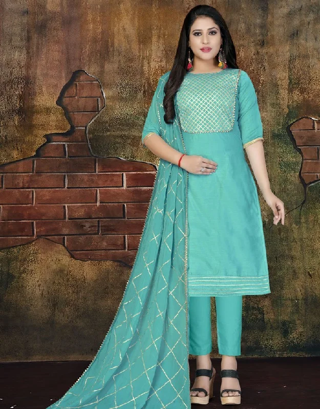 Sky Blue Pure Semi Modal Pant Salwar Suits Casual Yoga Pants