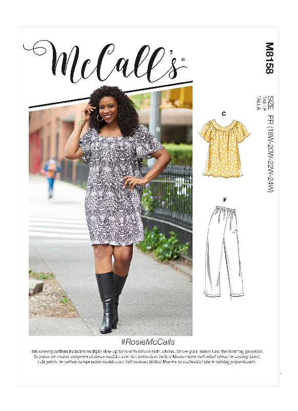 McCall's Pattern M8158 Women's Tops, Dresses, Shorts & Capri Pants Comfortable Cargo Pants