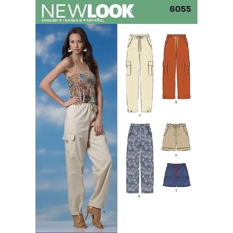 Newlook Pattern 6055 Misses' Pants & Shorts Relaxed Fit Trousers