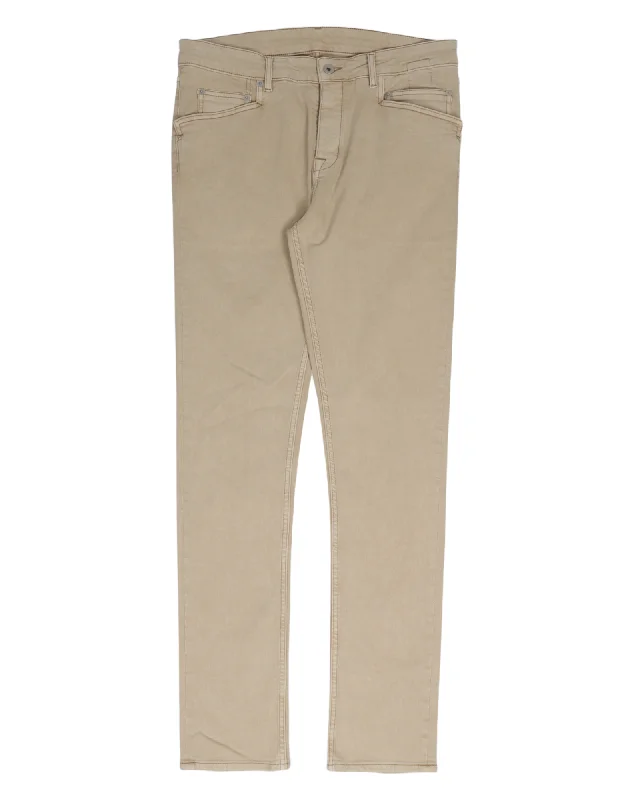 Khaki Denim Pants Formal Stretch Pants
