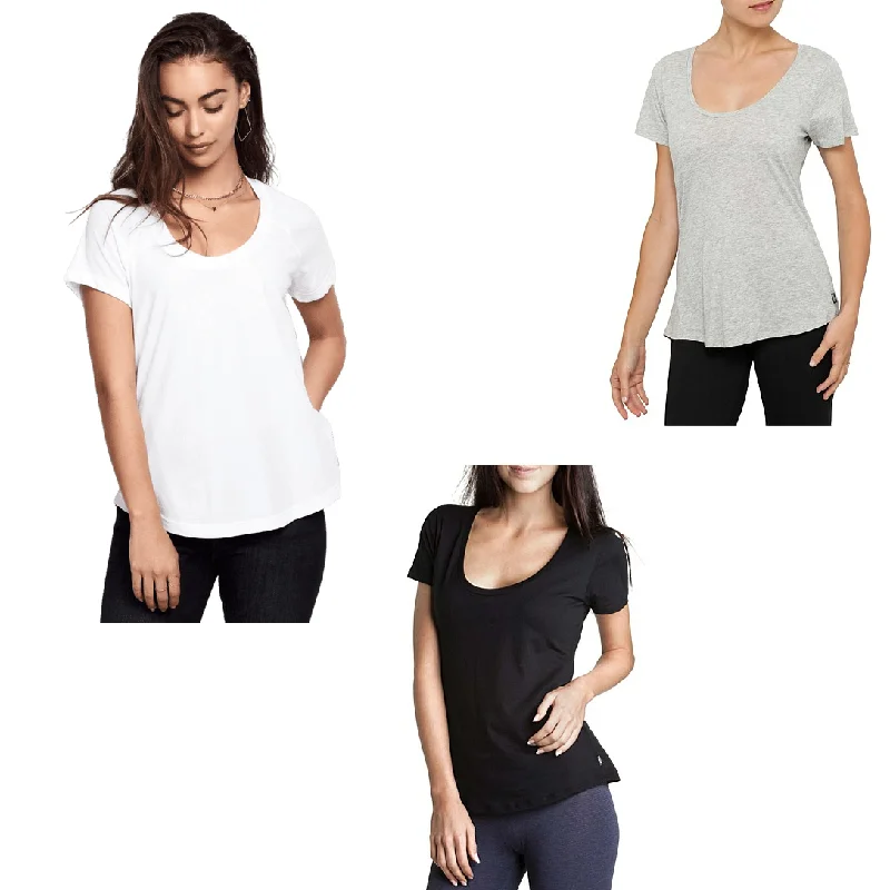 3 x Bonds Womens Scoop Neck Tee T-Shirt Top Cotton Black White Grey Fleece Nylon Spandex 3 x Bonds Womens Scoop Neck Tee T-Shirt Top Cotton Black White Grey Fleece Nylon Spandex