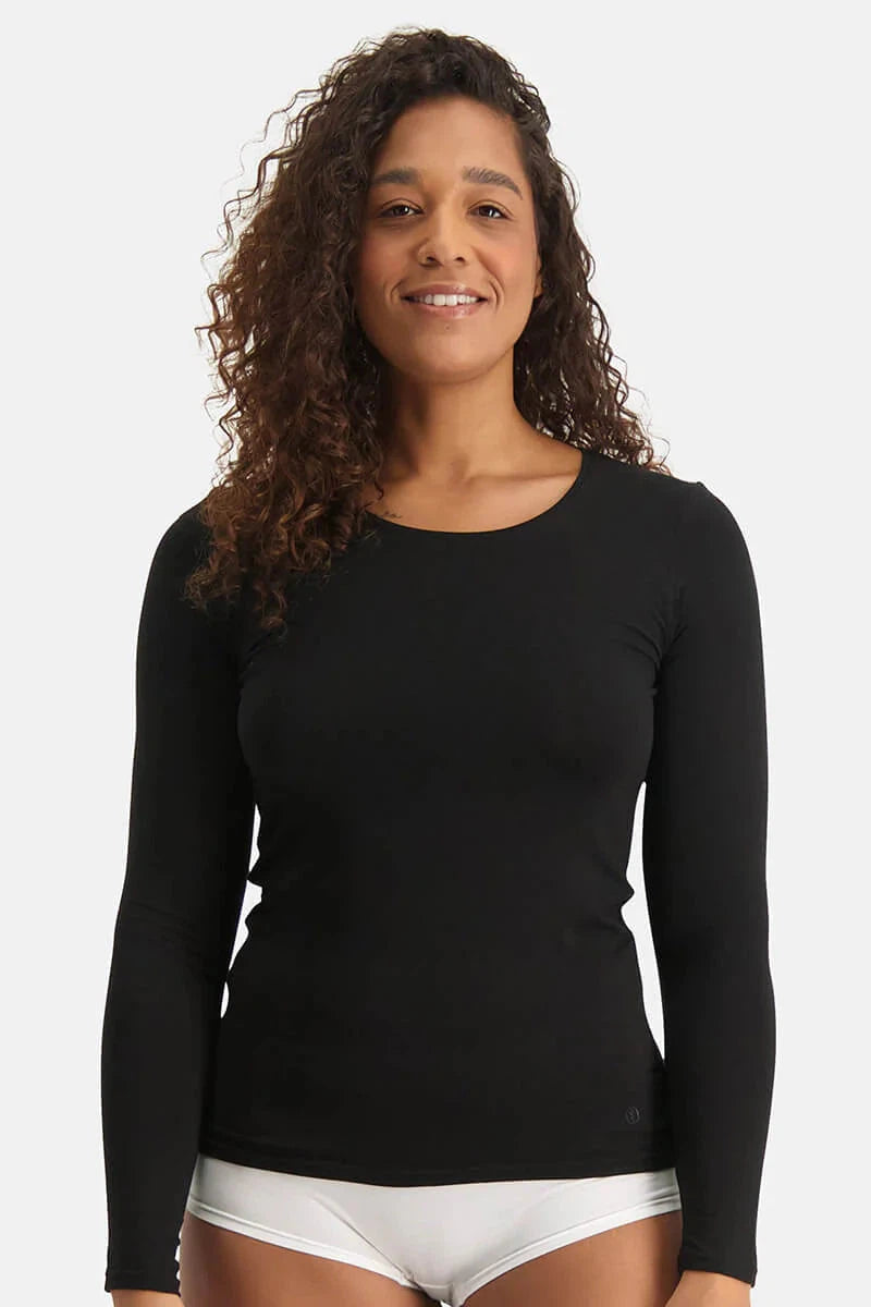 Bamboo Basics Ladies BB Luna Black Knitted T-Shirt LS 2-pack (Refibra) Lace Blend Ribbed Blend Corduroy Blend Bamboo Basics Ladies BB Luna Black Knitted T-Shirt LS 2-pack (Refibra) Lace Blend Ribbed Blend Corduroy Blend