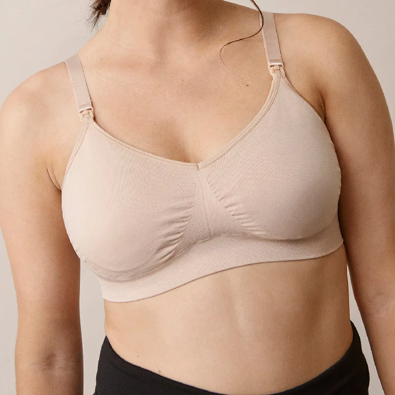 T-shirt Maternity Bra - Beige Hooded Caped Shawl Collar