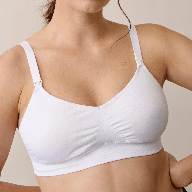 T-shirt Maternity Bra - White Machine Wash Dry Clean Hand Wash