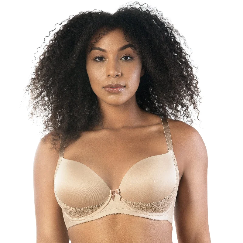 Casey Plunge Molded T-Shirt Bra - E. Nude Fitted T-Shirt Seamless Stretchy