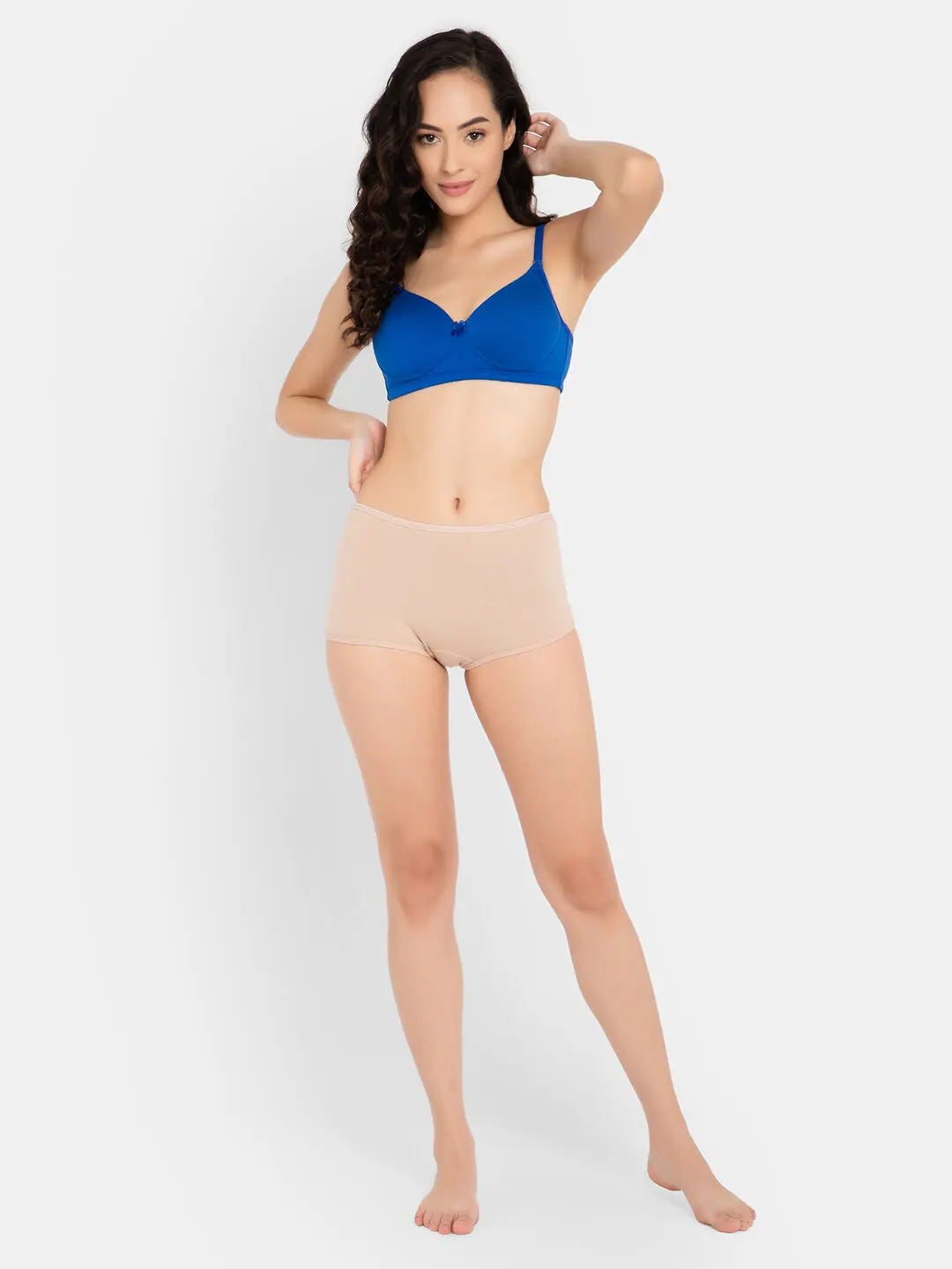 Clovia Padded Non-Wired Full Cup Multiway T-shirt Bra in Cobalt Blue - Cotton Chenille Fabric Brocade Fabric Lace Fabric Clovia Padded Non-Wired Full Cup Multiway T-shirt Bra in Cobalt Blue - Cotton Chenille Fabric Brocade Fabric Lace Fabric