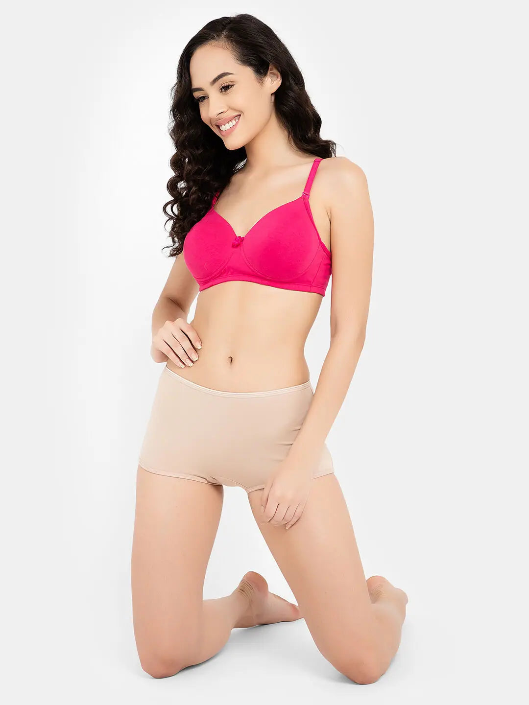 Clovia Padded Non-Wired Full Cup Multiway T-shirt Bra in Magenta - Cotton Thin T-Shirt Open Front Quick Dry Clovia Padded Non-Wired Full Cup Multiway T-shirt Bra in Magenta - Cotton Thin T-Shirt Open Front Quick Dry